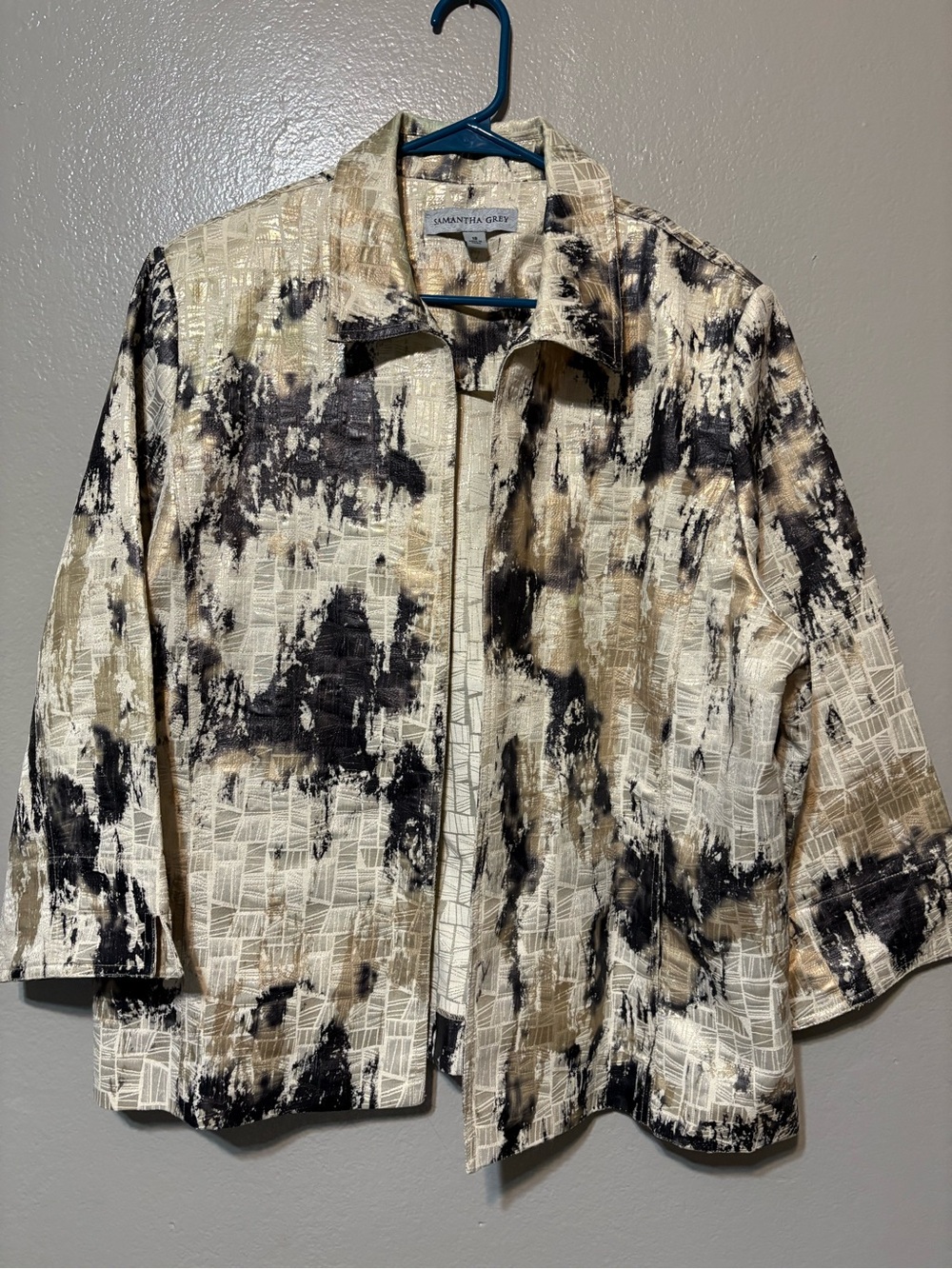 Women’s Samantha Grey Open Front Jacket Size 18